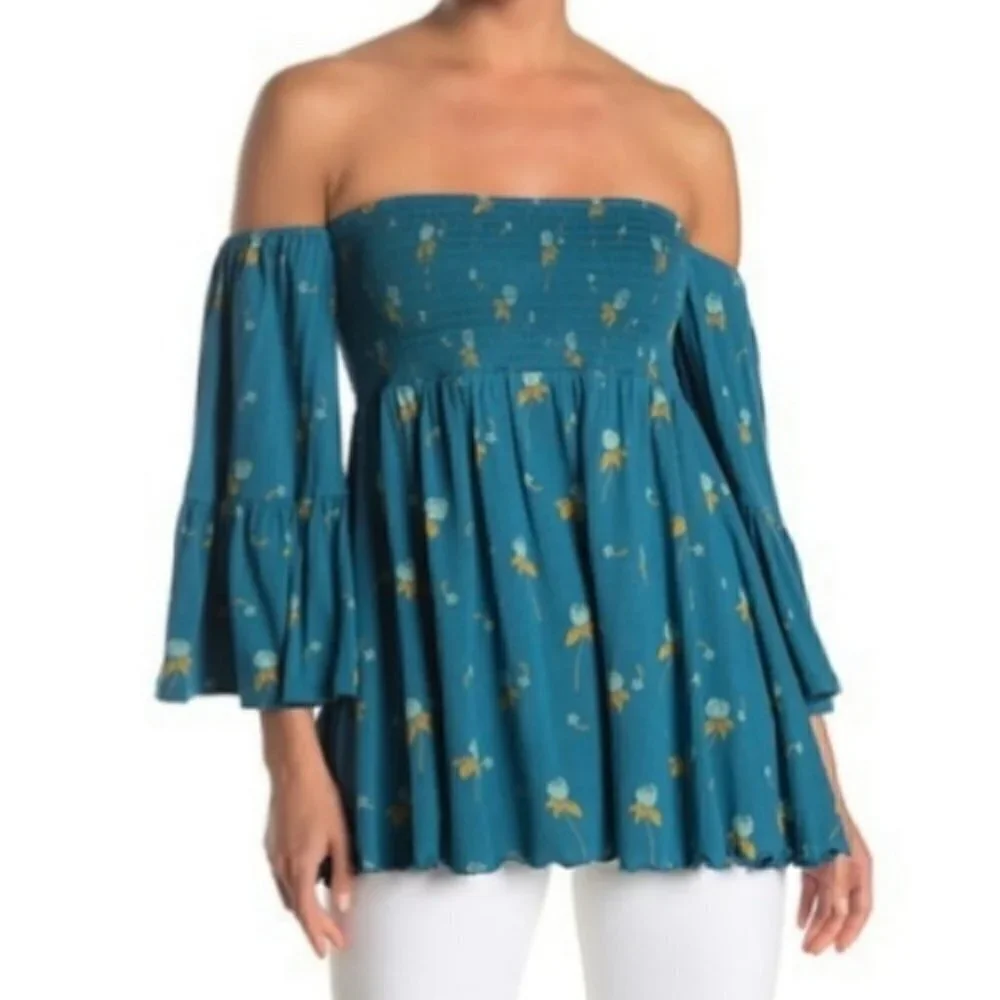 FREE PEOPLE Sz S Lana Off the Shoulder Tunic NWT